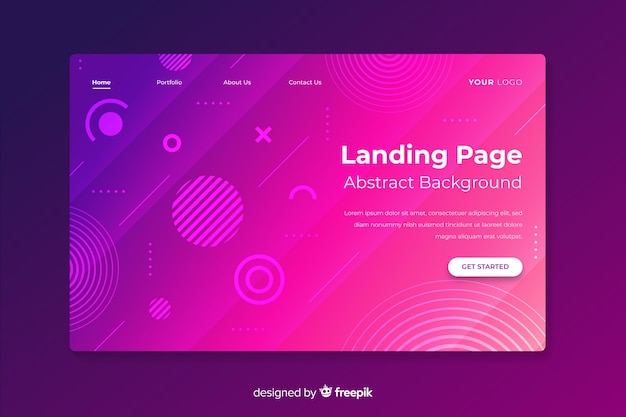 Free Vector abstract geometric shapes landing page template