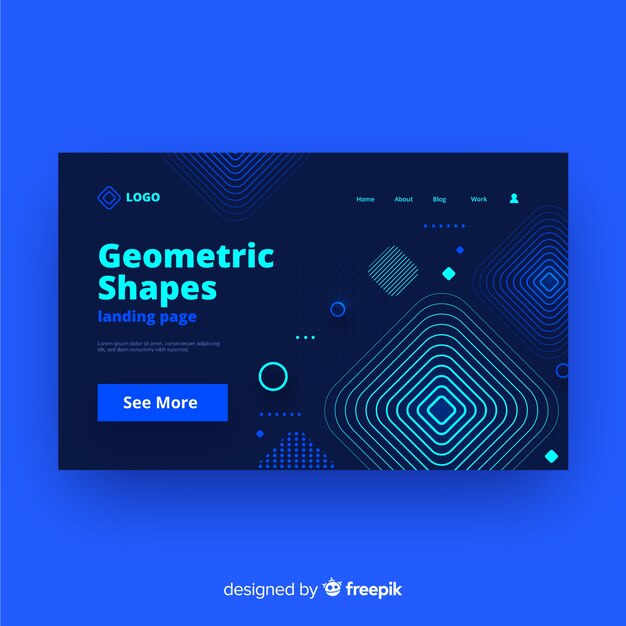 Abstract geometric shapes landing page template