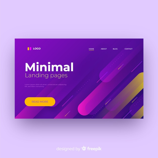 Abstract geometric shapes landing page template