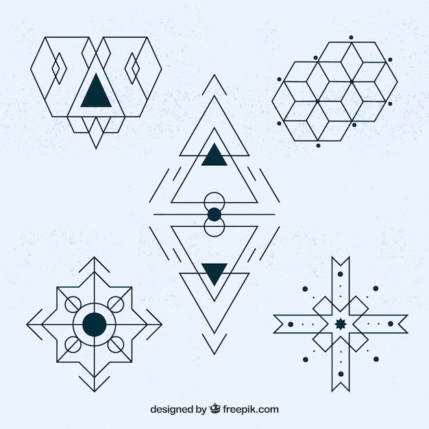 Free vector abstract geometric tattoo collection