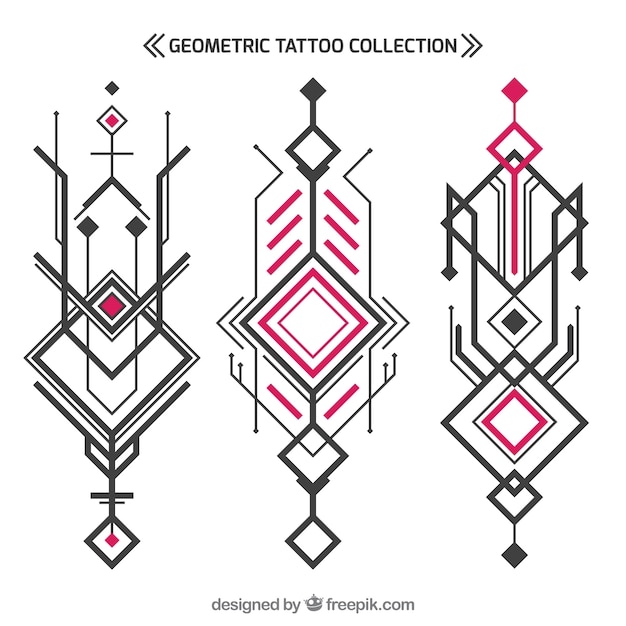 Free Vector abstract geometric tattoo collection