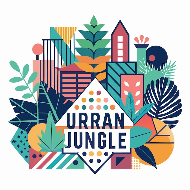 Free Vector abstract geometric urban jungle illustration