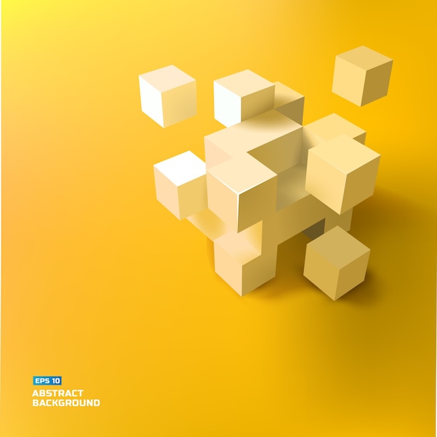 Free vector abstract geometric with gray 3d cubes and squares illustration