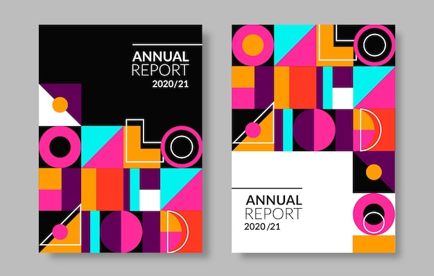 Abstract geometrical annual report templates