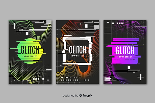 Abstract glitch effect cover collection