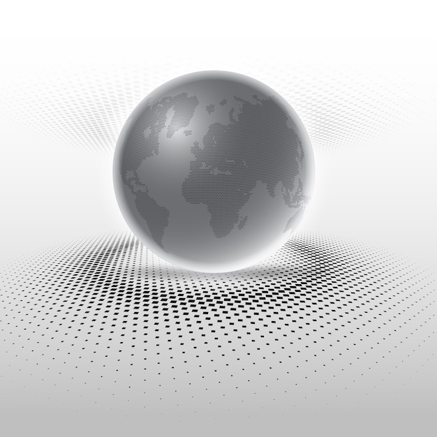 Abstract globe on halftone dots