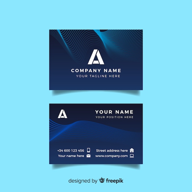 Free vector abstract glowing business card template