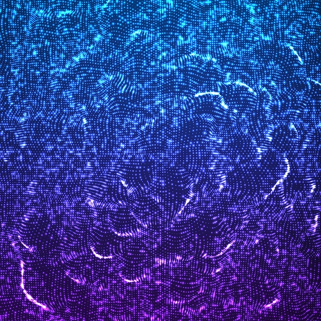  abstract glowing point noise blue background. 