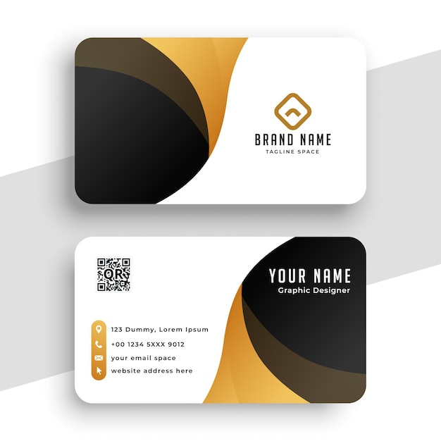 Abstract golden business card template