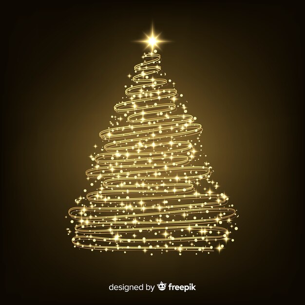 Abstract golden christmas tree concept