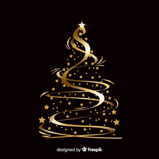 Abstract golden christmas tree