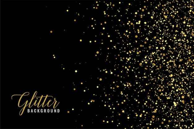 Abstract golden glitter sparkle on black 