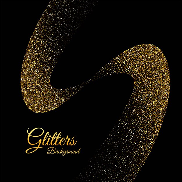 Abstract golden glittering wave texture background