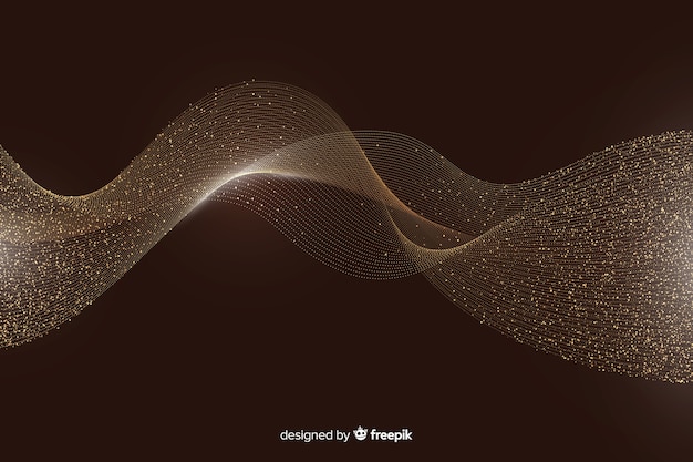 Abstract golden wave on dark background