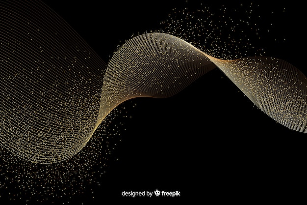 Abstract golden wave on dark background