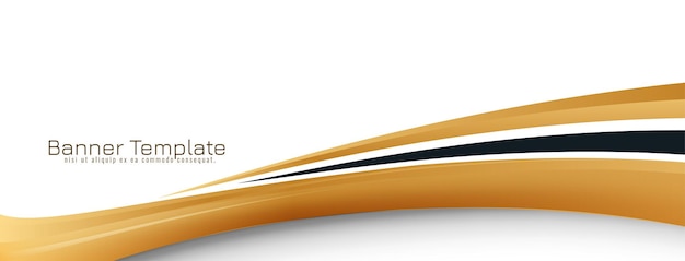 Abstract golden wave style design banner template