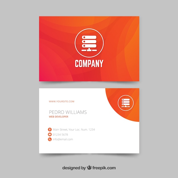 Abstract gradient business card template