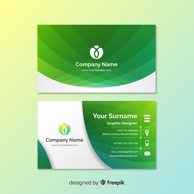 Abstract gradient business card template