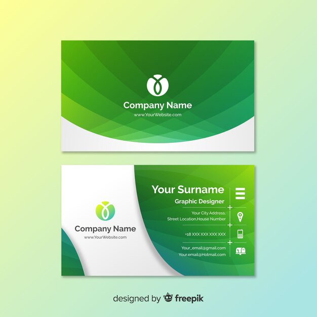 Abstract gradient business card template