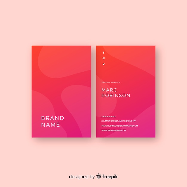 Abstract gradient business card template