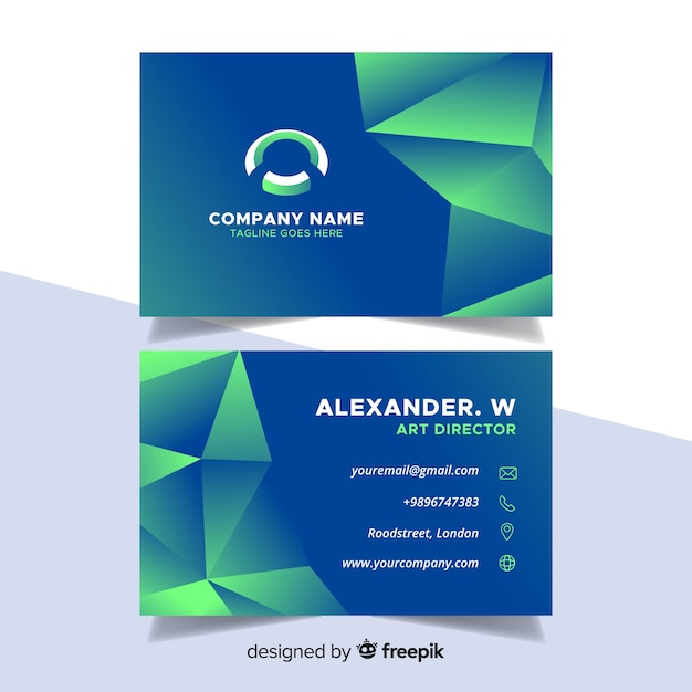 Abstract gradient business card template