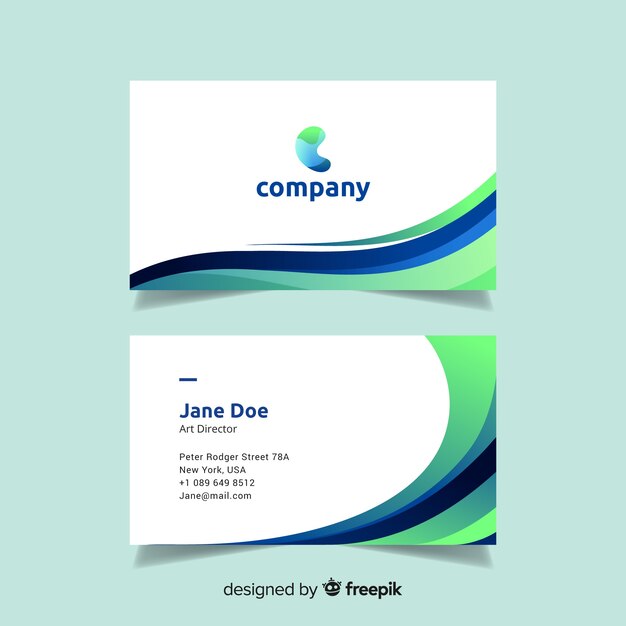 Abstract gradient business card template