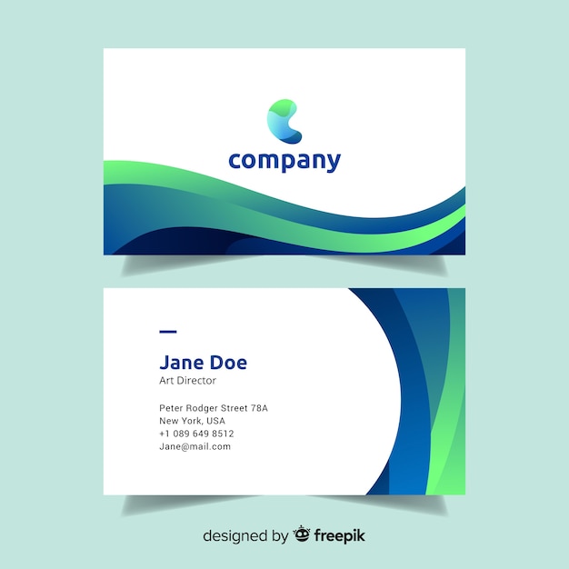 Abstract gradient business card template