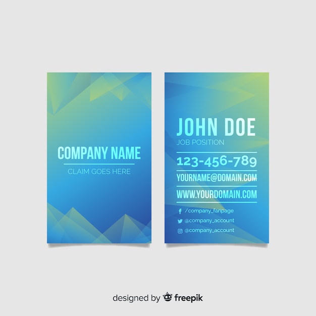 Abstract gradient business card template