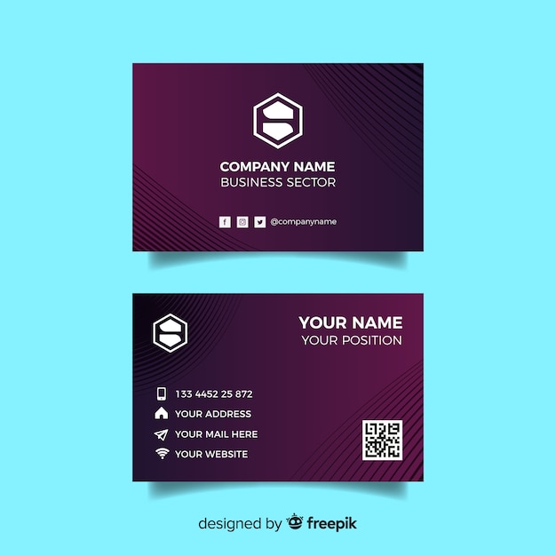 Abstract gradient business card template