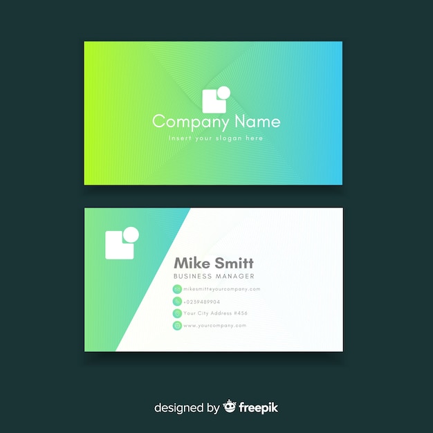 Abstract gradient business card template