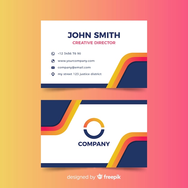 Abstract gradient business card template