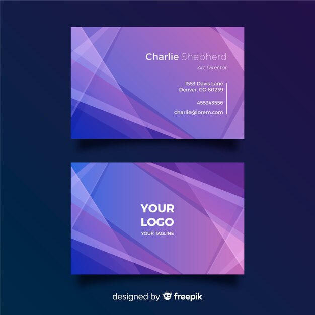 Abstract gradient business card template