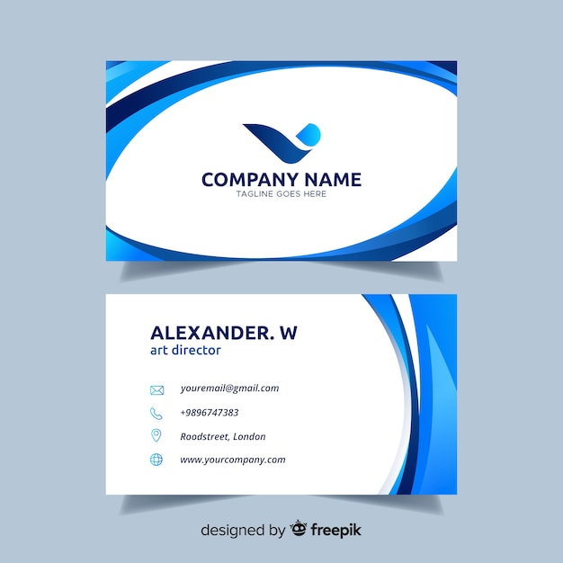 Abstract gradient business card template