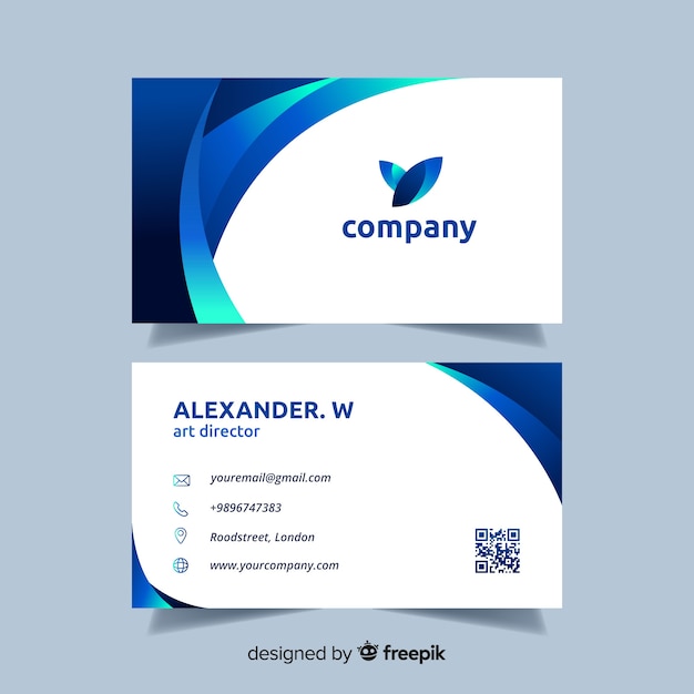 Abstract gradient business card template