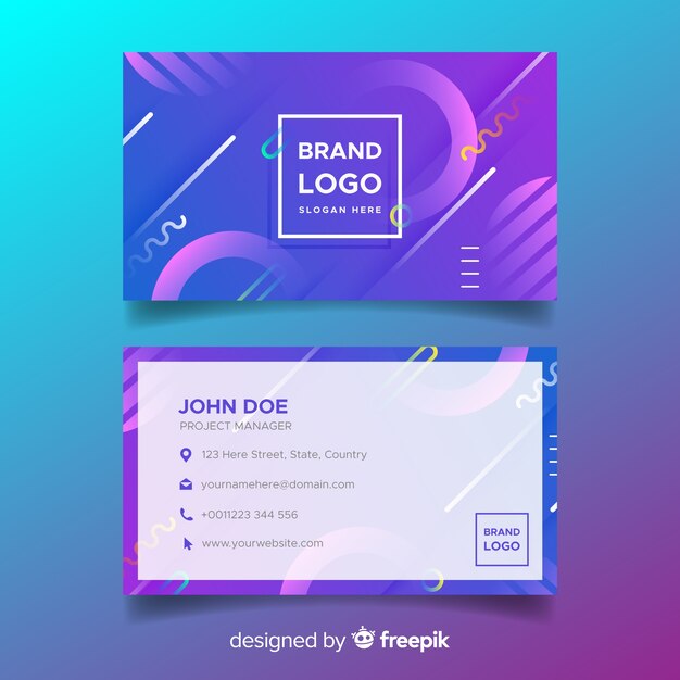 Abstract gradient business card template