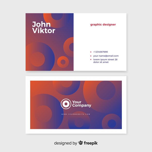 Abstract gradient business card template