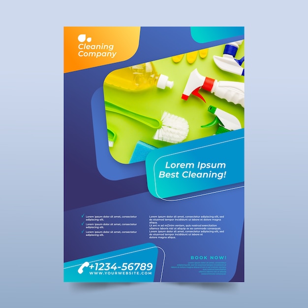 Free vector abstract gradient cleaning service flyer