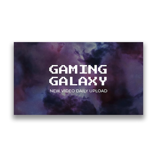 Free vector abstract gradient gaming galaxy youtube channel art