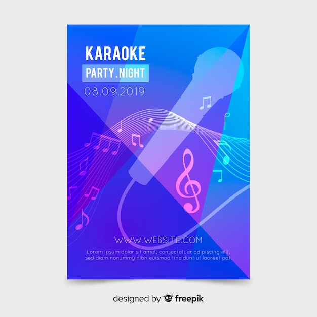 Abstract gradient karaoke poster template