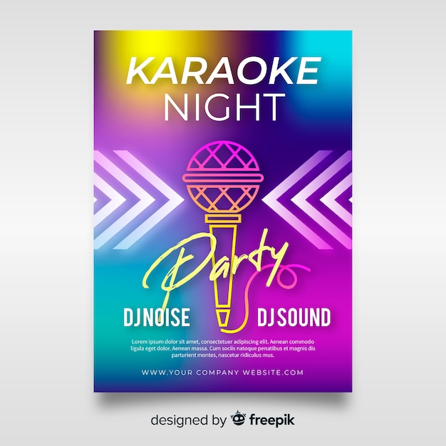 Free Vector abstract gradient karaoke poster template