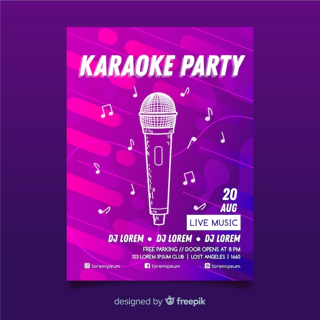 Abstract gradient karaoke poster template