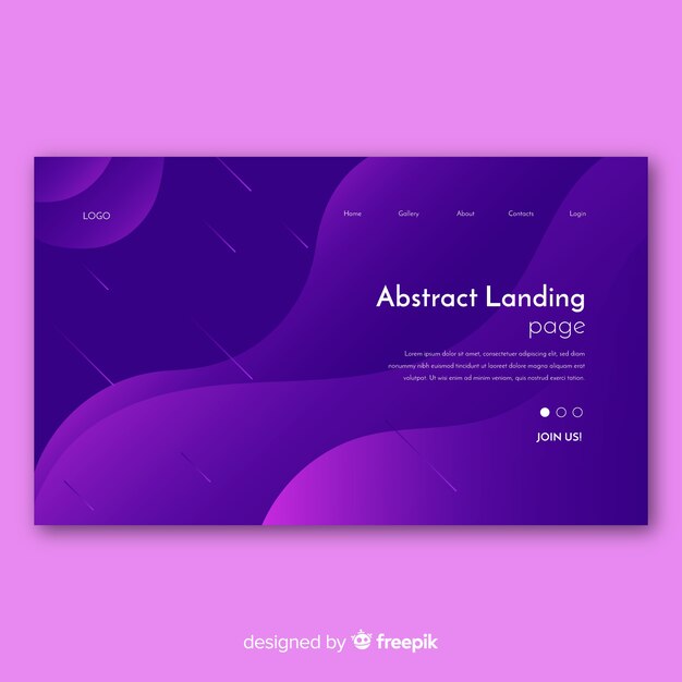 Abstract gradient landing page template