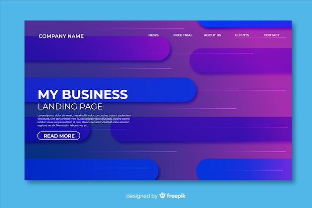 Abstract gradient landing page template