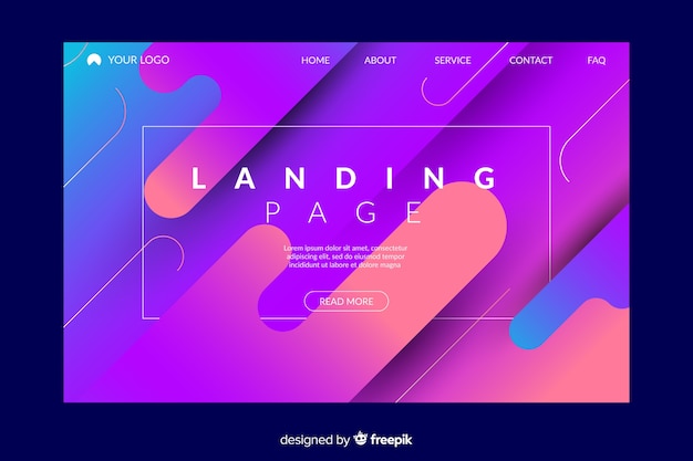 Abstract gradient landing page template