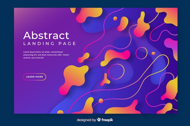 Abstract gradient landing page template