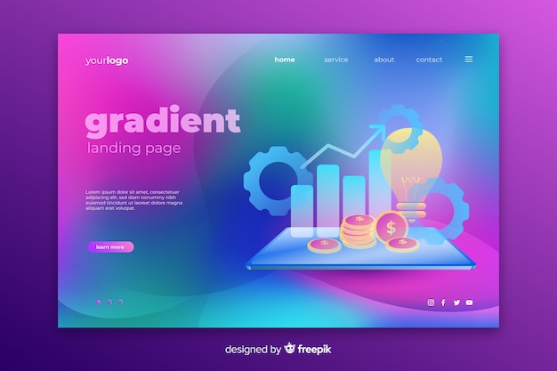 Abstract gradient landing page template