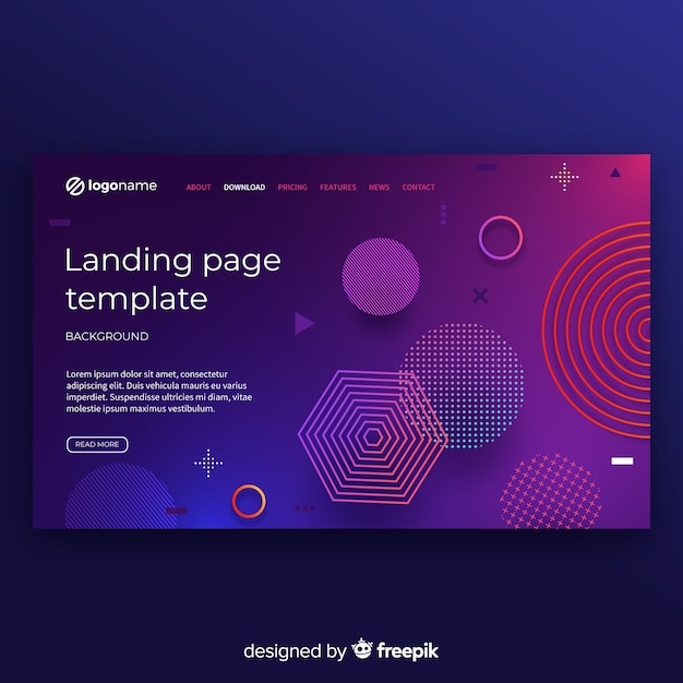 Abstract gradient landing page template