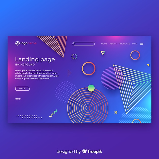 Free Vector abstract gradient landing page template