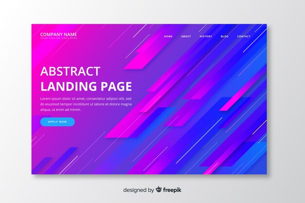 Abstract gradient landing page template