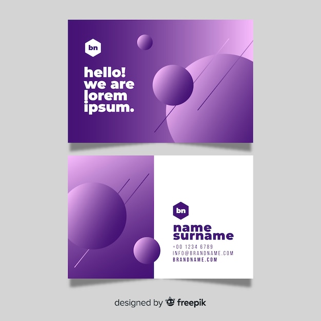 Abstract gradient shapes business card template